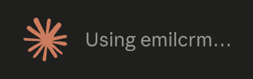EmilCRM running as a connector inside Claude